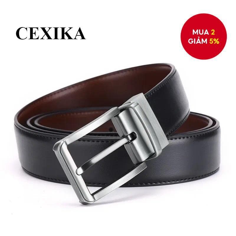 Thắt lưng da thật dành cho nam doanh nhân Khóa chốt hai mặt Dây đeo thắt lưng cho quần jean Da bò thông thường