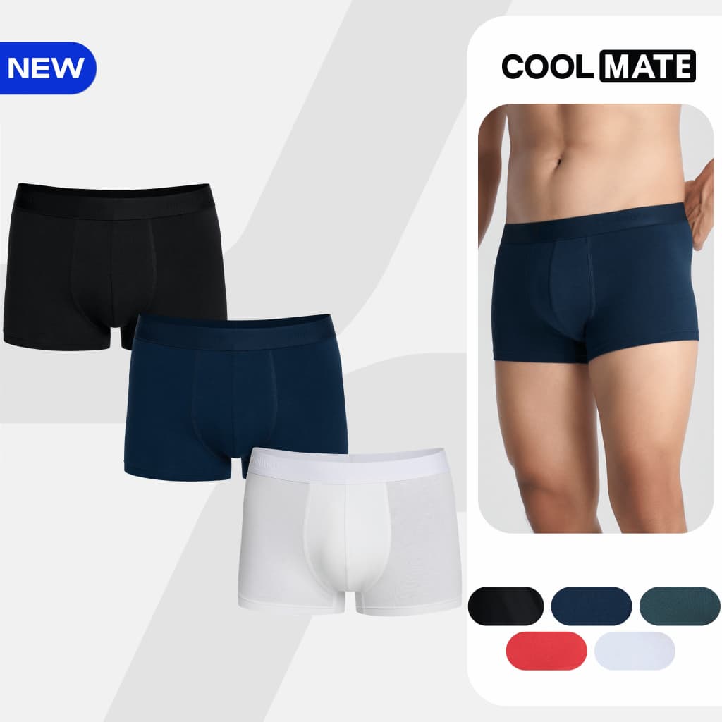Combo 03 Quần lót nam Trunk Cotton Co Giãn Origin mềm mại, co giãn, thấm hút Coolmate