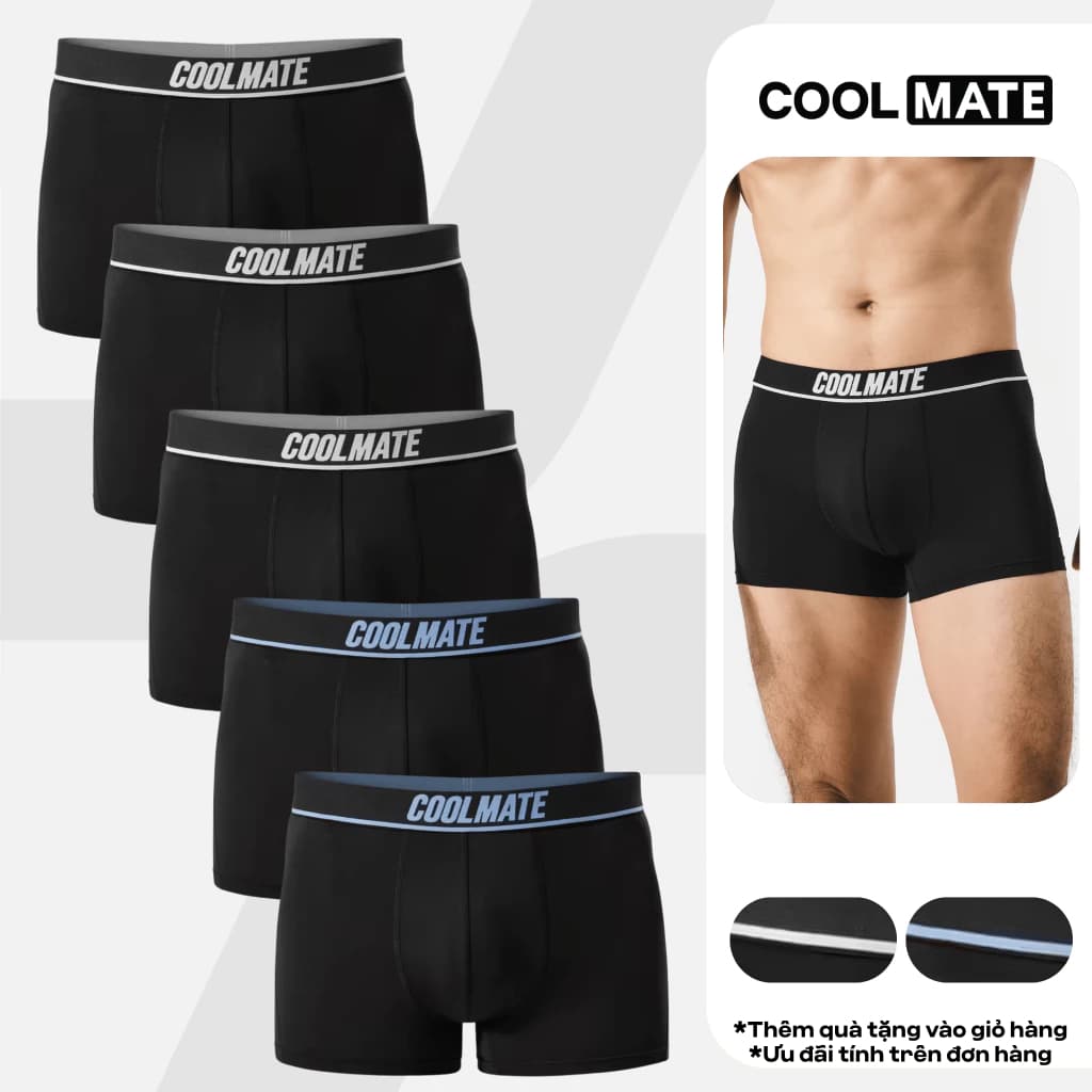 [MUA 5 TẶNG 1]Combo 5 Quần Lót Nam Trunk Active Mesh Thoáng mát, Co giãn, Nhanh Khô - Coolmate
