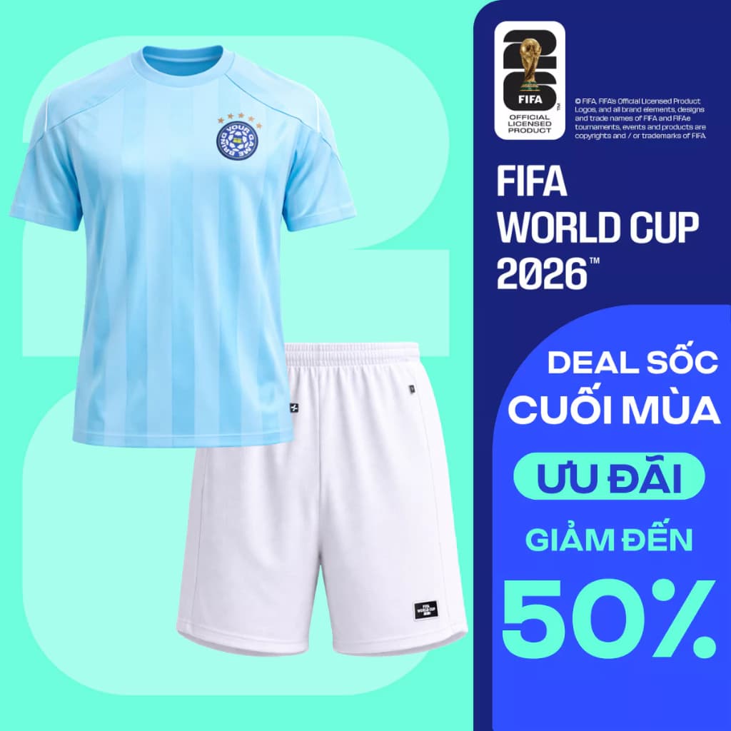 [VOUCHER 45%]Set đồ thể thao World Cup Áo thun ProActive Quần short basic Exdry Performance bóng đá COOLMATE