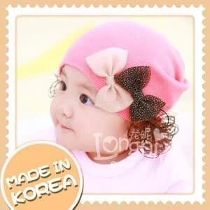 Mũ len tóc giả hình nơ, gấu, hoa ,... cho bé