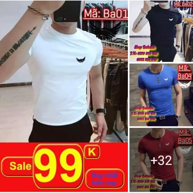 [Nhập mã SHOP0500 giảm 20K][hot] Áo thun nam đẹp 99k