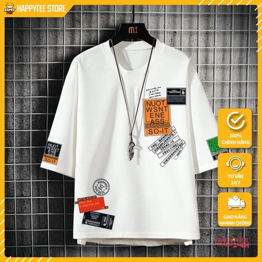Áo Thun Tay Lỡ Nam HappyFamily Graphic Họa Tiết Trẻ Trung Năng Động Phá Cách Chất Cotton 100 Cao Cấp