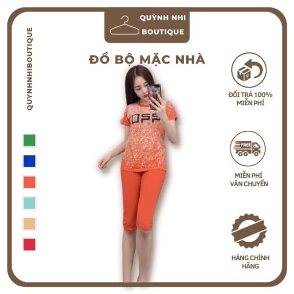 Đồ Bộ Mặc Nhà Nữ Set Đồ Lửng Cotton In Loang Siêu Đẹp Có Size 40-75kg - CT36 ĐB