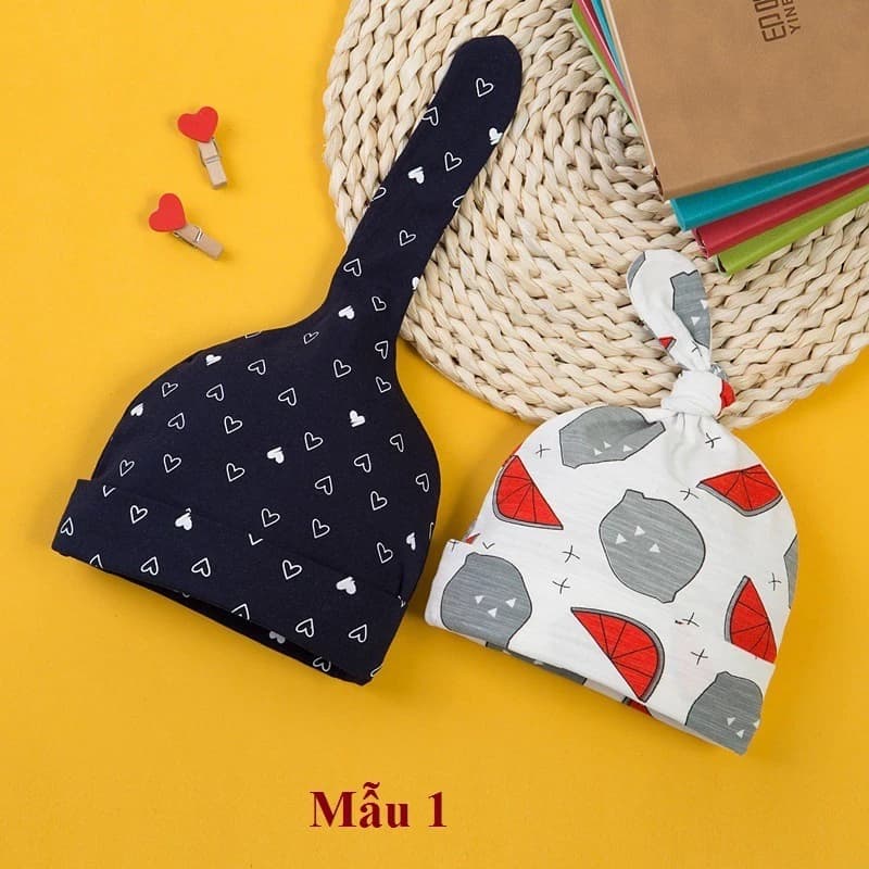 Sét 2 mũ đuôi gút xinh xắn cho bé