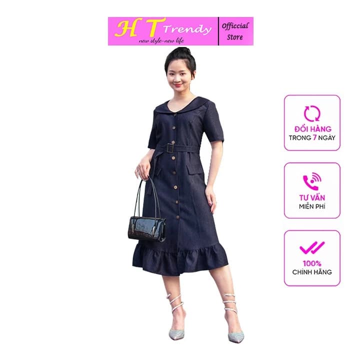 [FreeShip Mua Từ 2 Đơn] Đầm Suông Dự Tiệc Váy Đuôi Cá Dáng Dài Thời Trang Thiết Kế Cao Cấp HT TRENDY Váy Xòe Cotton Lạnh