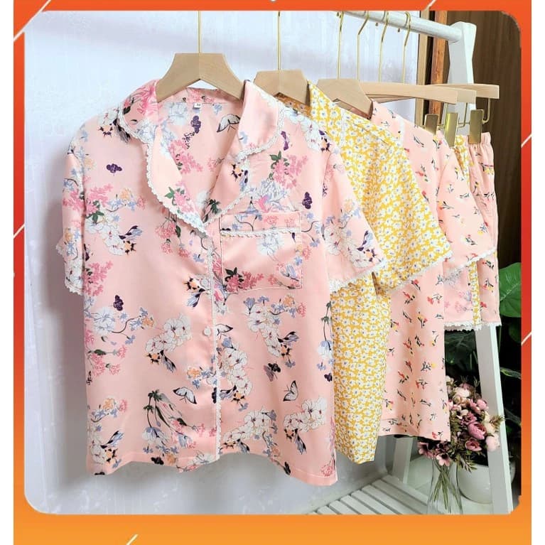 [GIẢM GIÁ]ĐỒ BỘ PIJAMA MẶC NHÀ[Ảnh thật- Hàng thiết kế] vải lụa satin gấm cực sang