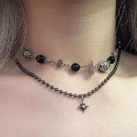 Vòng cổ Mặt Đá Phong Cách Hàn Quốc Cổ Điển Cho Nữ