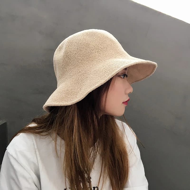 Mũ tai bèo vải cotton màu trơn dễ thương phong cách Hàn Quốc thời trang dành cho nữ