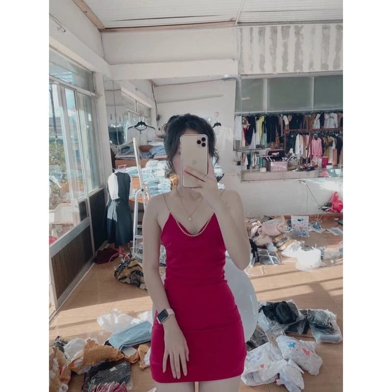 ĐẦM BODY Phối Xích Hottrend ( ảnh thật mẫu mặc)