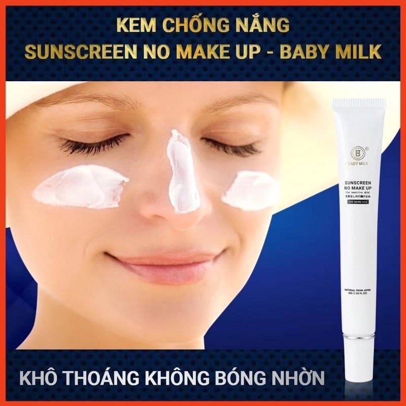 [Mới] Kem Chống Nắng Trong Veo Sunscreen No Make Up Baby Milk - Hàng Hiệu Cao Thiên Nhi
