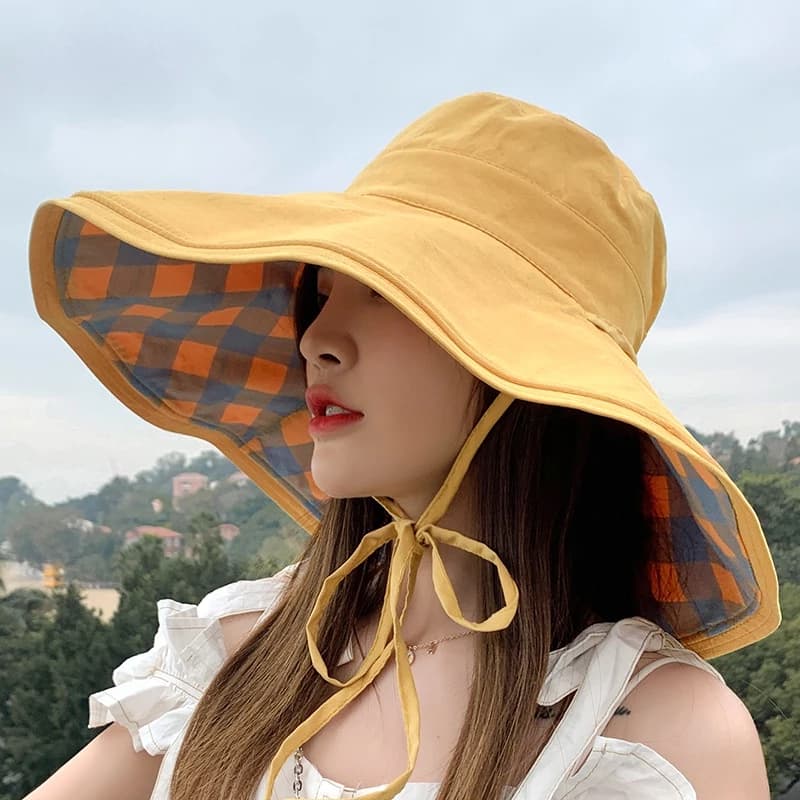 Nón tai bèo vành rộng chống nắng chống tia uv thời trang xuân thu cho nữ