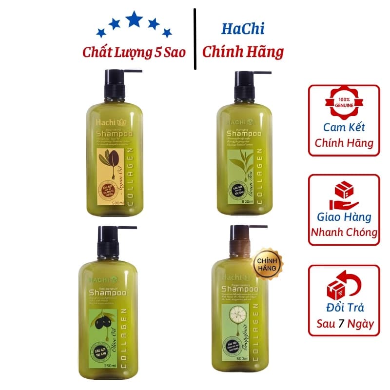 Dầu gội đầu Hachi 350ml,500ml,800ml dành cho mọi loại tóc -  Dầu gội bóng mượt ngăn ngừa dầu , gãy dụng, hư tổn