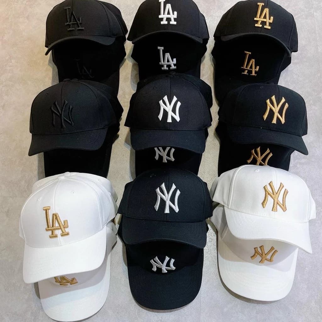 (CHÍNH HÃNG) Mũ nón lưỡi trai MLB form cứng basic logo lớn unisex nam nữ