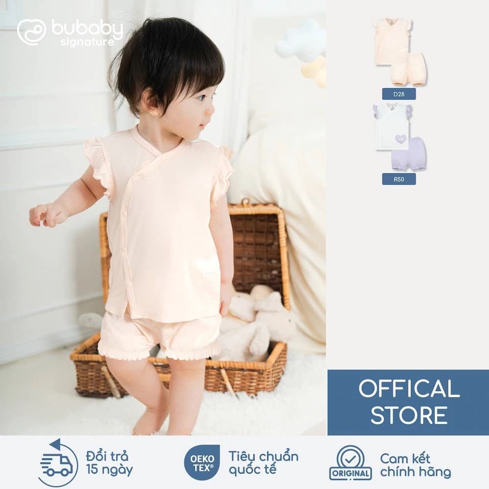 BU Baby Signature Bộ cộc tay bé gái xinh yêu cá tính | Quần áo sơ sinh cao cấp mềm mịn | SBB130831