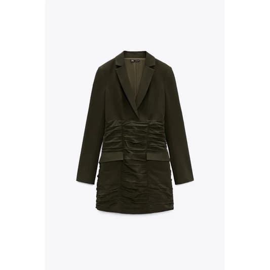 ZARA Đức - Đầm chính hãng auth new tag cao cấp có sẵn sale váy 9162/317 vest blazer đắp chéo ngắn tay dài