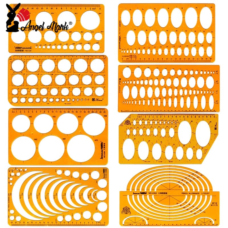 Thước Khuôn Vẽ Hình Thiên Thần Bằng Nhựa Resin Mềm Cho Xây Dựng / Xây Dựng / Hình Học / Toán Học / Đồ Nội Thất / Cong / Tròn Jinsihou