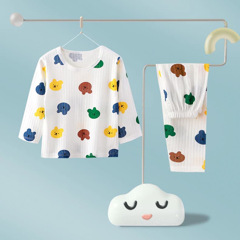 Bộ Đồ Ngủ Tay Dài Bằng cotton Tinh Khiết Dành Cho Trẻ Em Mặc Ở Nhà
