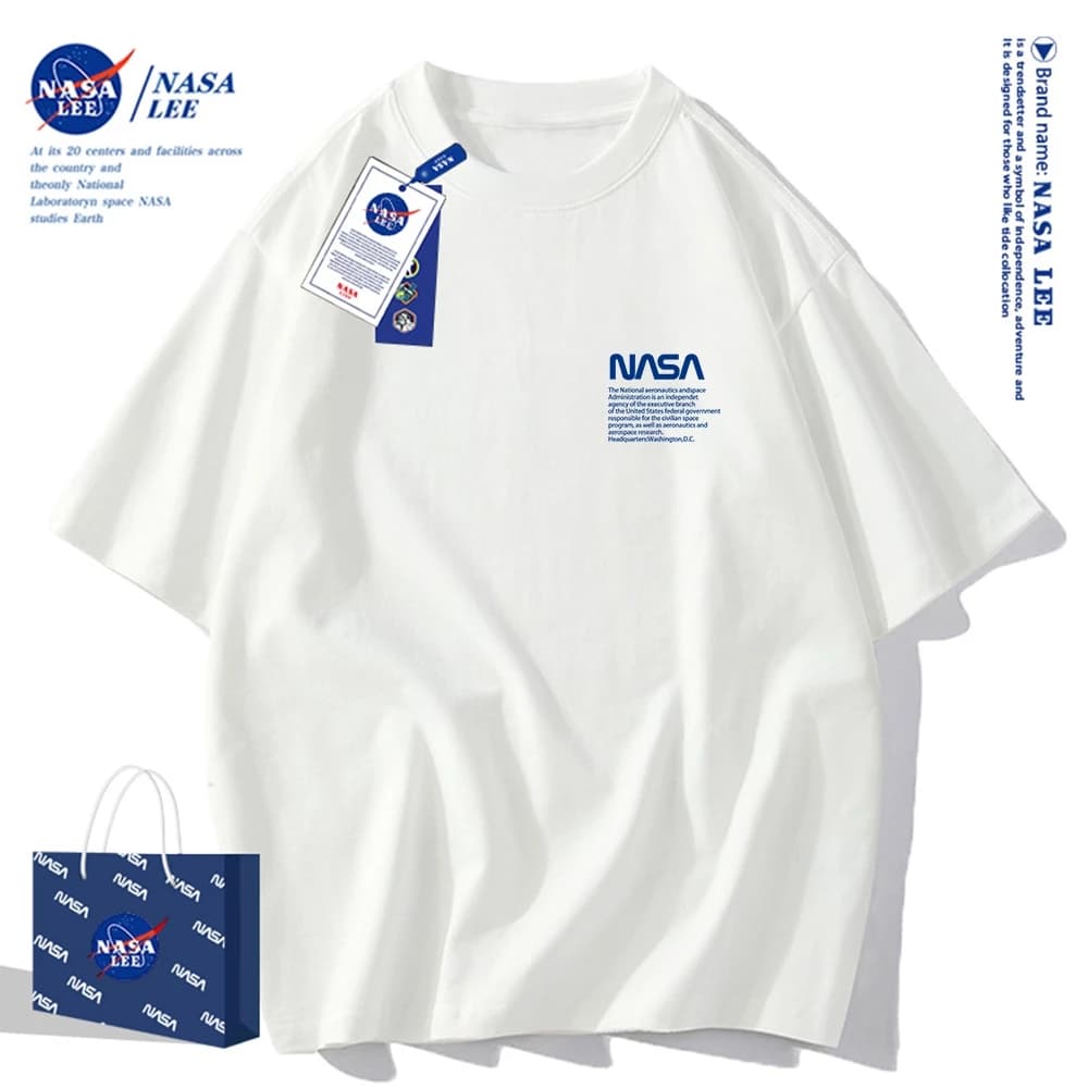 NASA Áo Thun Tay Ngắn Dáng Rộng In Chữ nasa Thời Trang Mùa Hè 2024 Cho Cặp Đôi