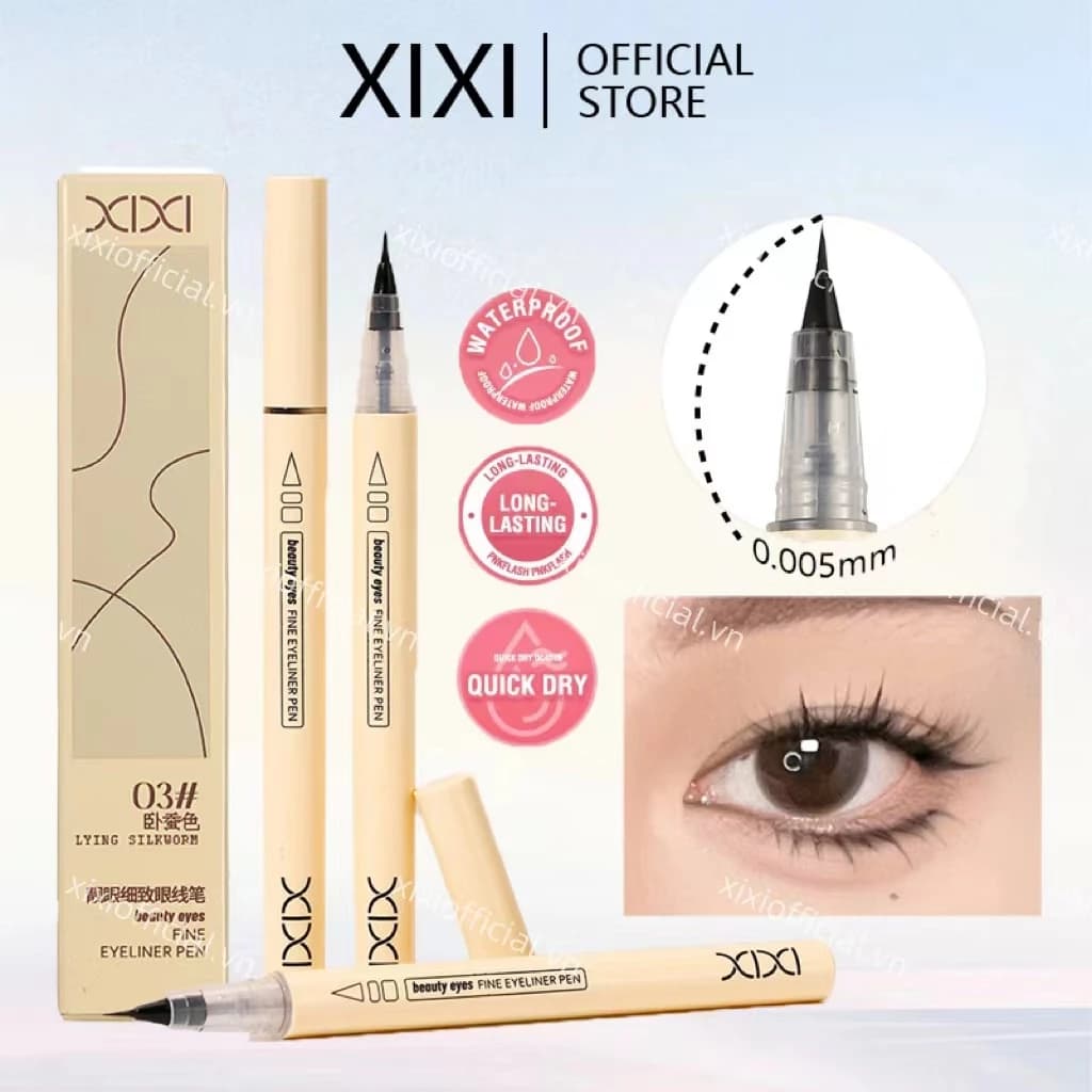 Xixi 0,005mm Bút kẻ mắt Mỹ phẩm chống thấm nước dành cho nữ Trang điểm nữ Dụng cụ trang điểm Hàn Quốc Cực kỳ mịn và không thấm nước mà không bị nhòe Bóng mắt Bút kẻ mắt Trang điểm phấn KHÔNG.
