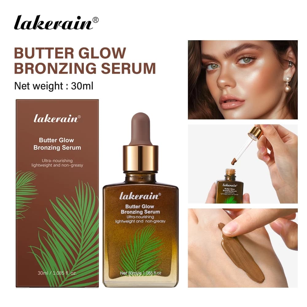 Serum tạo khối Lakerain, chăm sóc da nuôi dưỡng da, trang điểm tông da màu đồng, cho làn da rám nắng tự nhiên