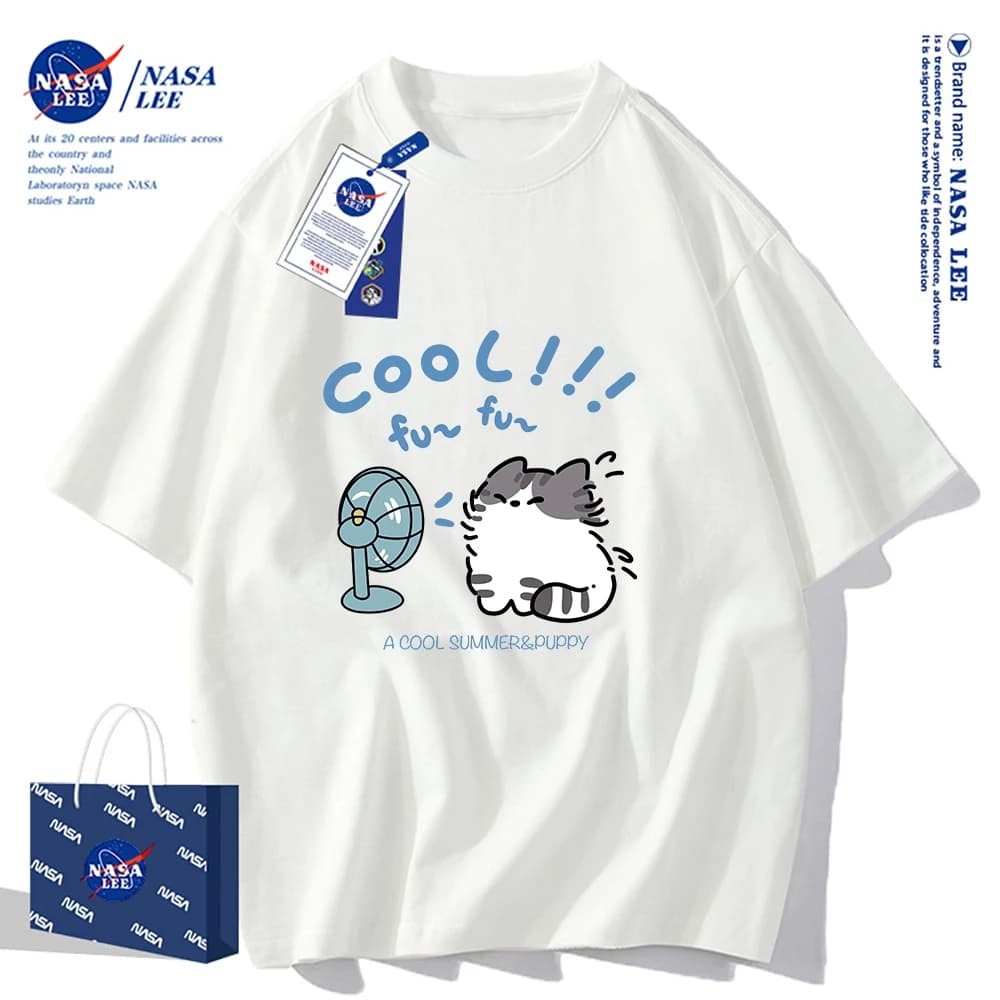 🔥Hàng có sẵn🔥Nasa Khớp Ngắn Tay Nam Nữ Xu Hướng Thời Trang Mùa Hè 2024 Phong Cách Mới Rời Cặp Đôi Nửa Tay