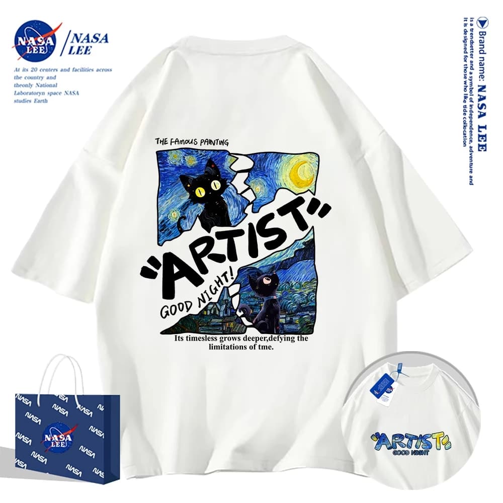 🔥Hàng có sẵn🔥Nasa Khớp Ngắn Tay Nam Nữ Xu Hướng Thời Trang Mùa Hè 2026 Phong Cách Mới Rời Cặp Đôi Nửa Tay