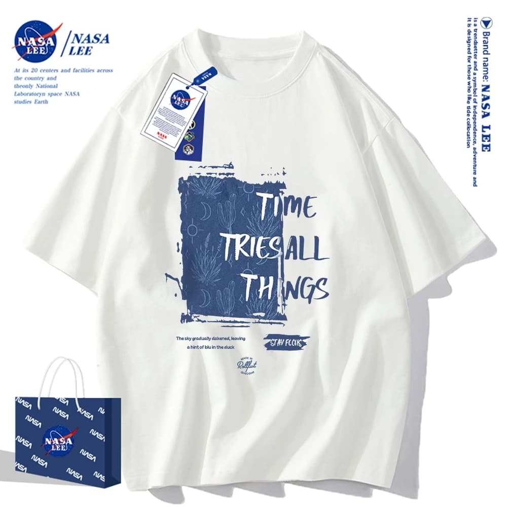 Nasa Khớp Ngắn Tay Nam Nữ Xu Hướng Thời Trang Mùa Hè 2024 Phong Cách Mới Rời Cặp Đôi Nửa Tay