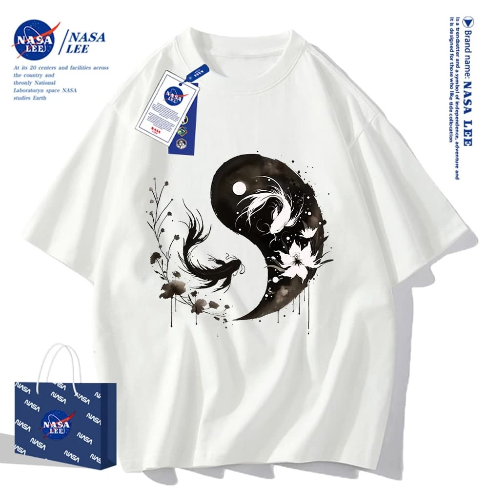 Nasa Khớp Ngắn Tay Nam Nữ Xu Hướng Thời Trang Mùa Hè 2024 Phong Cách Mới Rời Cặp Đôi Nửa Tay
