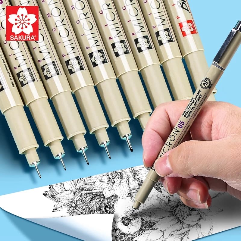 Sakura Pigma Micron Bút Màu Đen Sắc Tố Lót Kim Chống Thấm Nước Tranh Nghệ Thuật Vẽ Bút