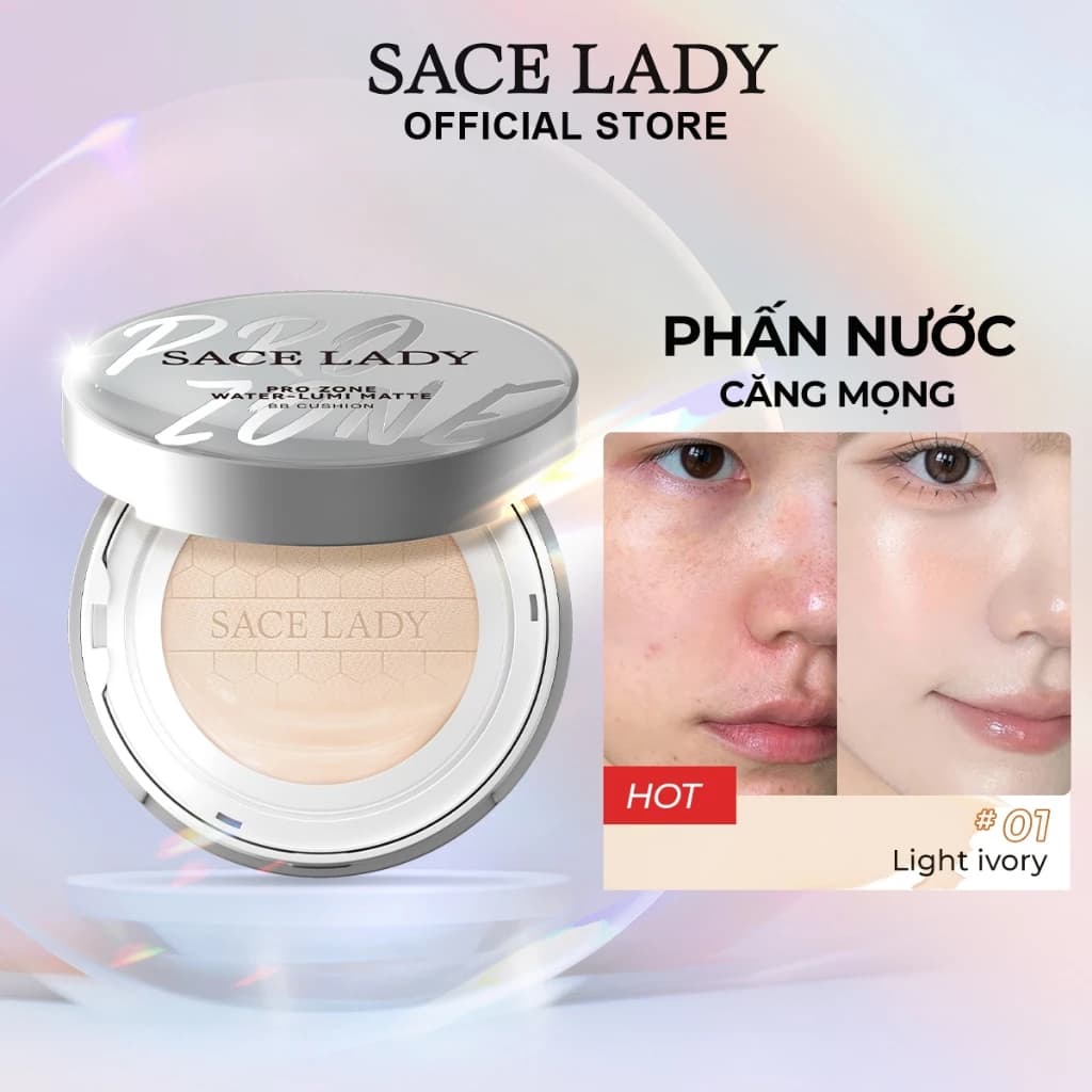 Đệm SACE LADY Lâu Dài Và Phù Hợp Với Da Tự Nhiên Cqoverage Trang Điểm Mặt Thân Thiện Với Da