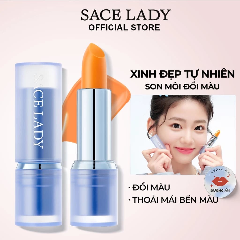 Son Dưỡng Môi SACE LADY Thay Đổi Màu Sắc Dưỡng Âm Mịn Màng Trang Điểm Môi Nhẹ Nhàng 3.5g
