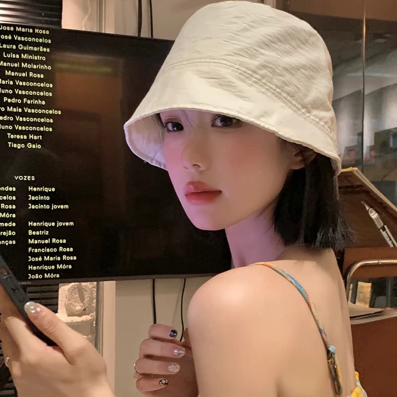 Mới Nhật Bản Xô Nón Nữ Mùa Hè Thường Ngày Mỏng Phong Cách Lớn Vành Mặt Nhỏ Chống Nắng Che Nắng Xô Nón