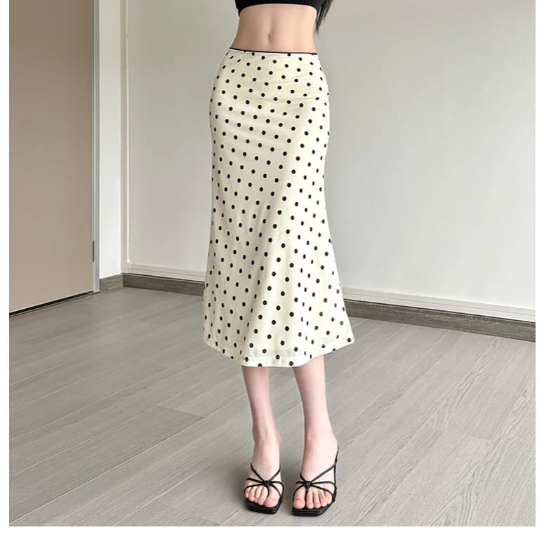 Klalien Váy Ngọt Ngào Cao Cấp Quấn Hông Skinny Gợi Cảm Chấm Bi In Vintage Thường Ngày Thanh Lịch Cao Cấp Mùa Hè Phong Cách Kỳ Nghỉ