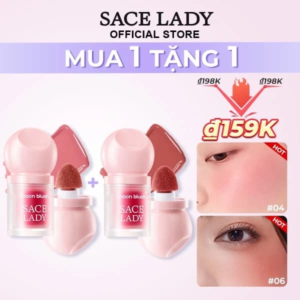 Má hồng lười SACE LADY Trang điểm nhẹ tự nhiên không thấm nước và lâu trôi