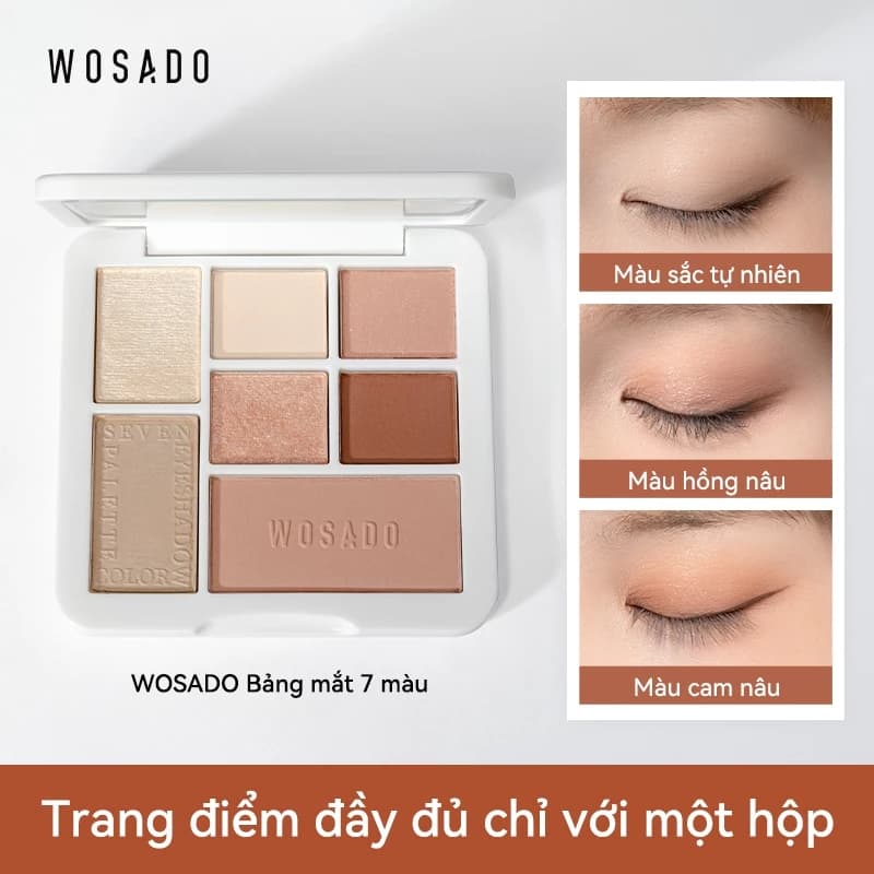7 Màu Phấn Mắt Bảng WOSADO bảng mắt đa năng bảng phấn mắt cá nhân chuyên nghiệp bền màu lâu trôi
