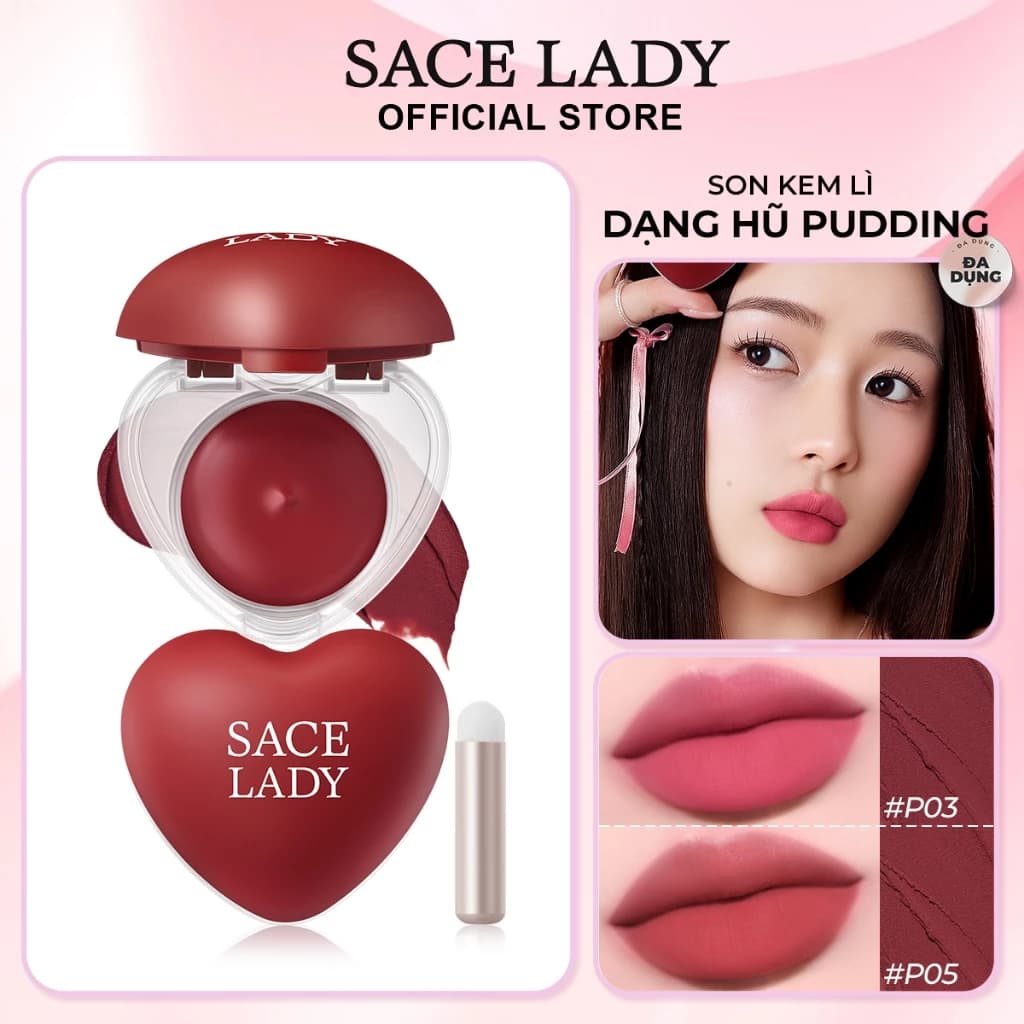 SON KEM Li SACELADY DỄ TÁN ĐỀU KHÔNG DÍNH CỐC  DẠNG HŨ PUDDING 4.3g