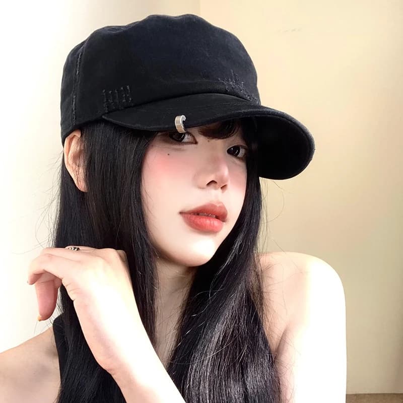 Mũ bóng chày nữ retro phù hợp xuân hè, thiết kế mặt nhỏ trendy