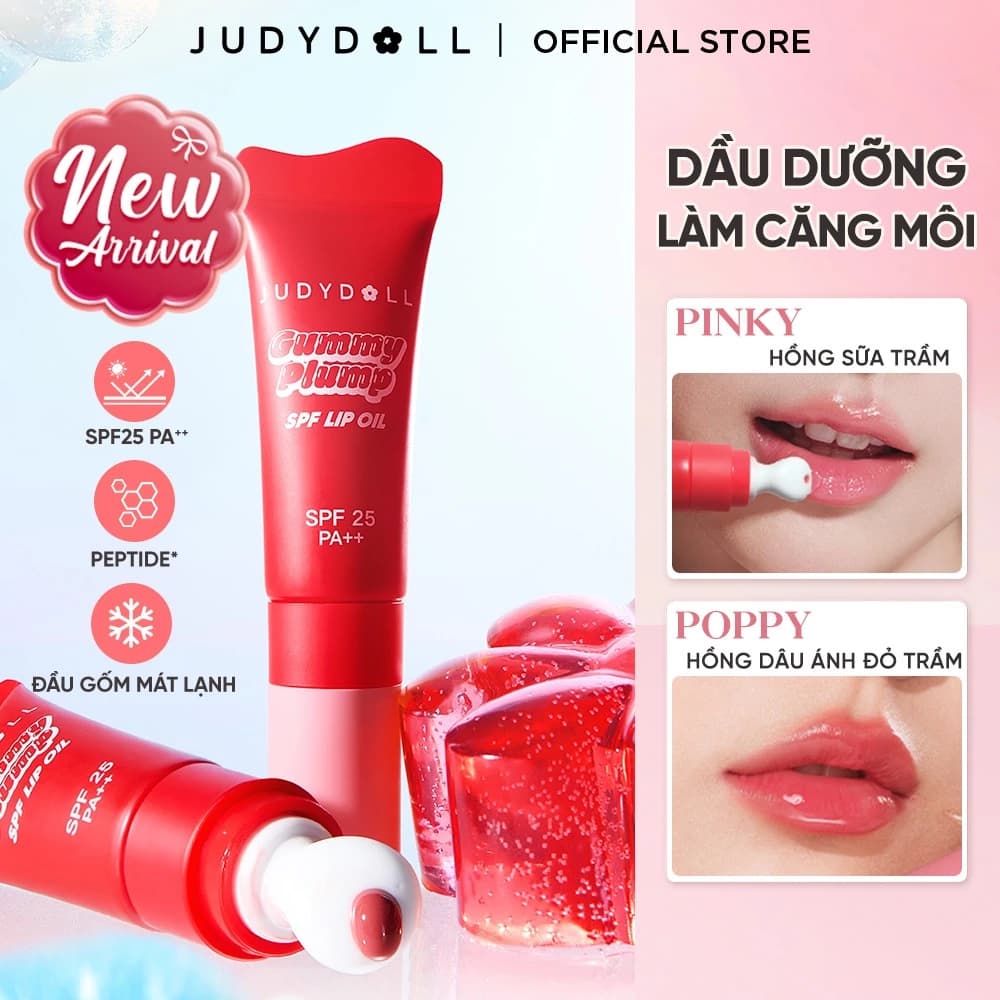 [MỚI] Son Dưỡng Có Màu JUDYDOLL Gummy Peptide Lip Oil Căng bóng Dưỡng ẩm Chống nắng 8ml