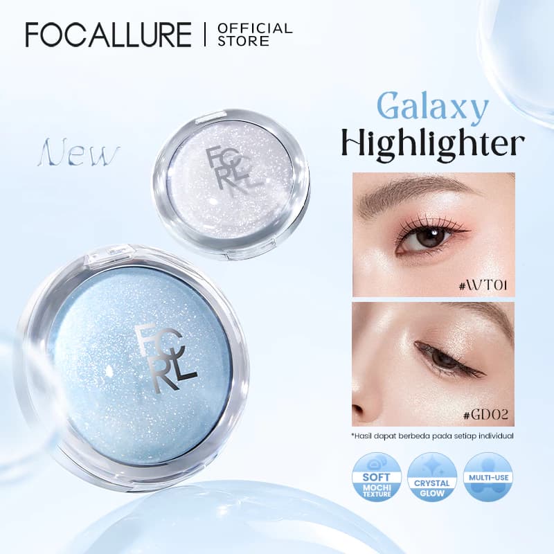 Focallure GALAXY Highlighter Soft Mochi Texture 360° Glow Fresh Dewy Glow Melt Into Skin Noncake 8,5g