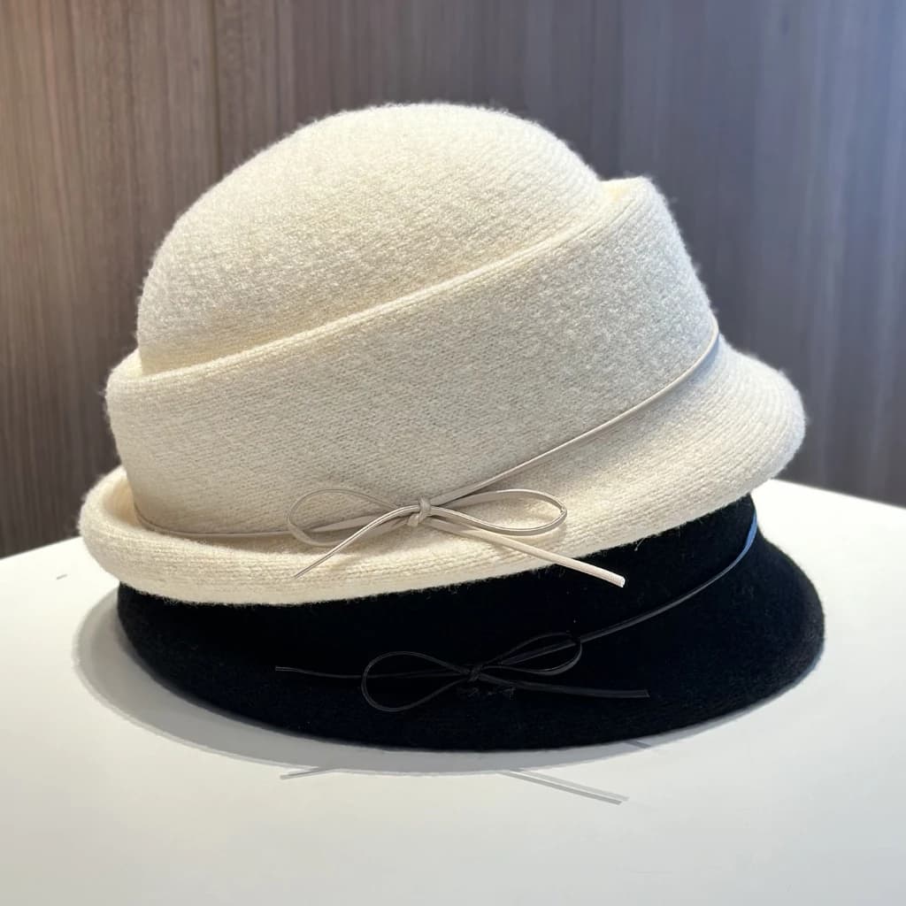 Mũ nữ retro thanh lịch phong cách Pháp và Anh quốc, phù hợp mùa thu đông với thiết kế uốn vòm