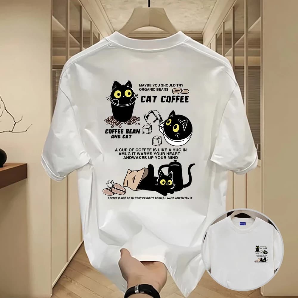 ✨Hàng có sẵn✨ Áo thun WASSUP họa tiết mèo nhỏ — Mẫu mới cho nam! cotton, thời trang, Unisex
