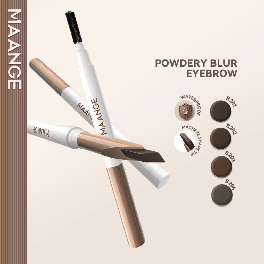 Bút kẻ lông mày MAANGE thiết kế hai đầu siêu mảnh chống thấm nước lâu trôi cao cấp MG-E04