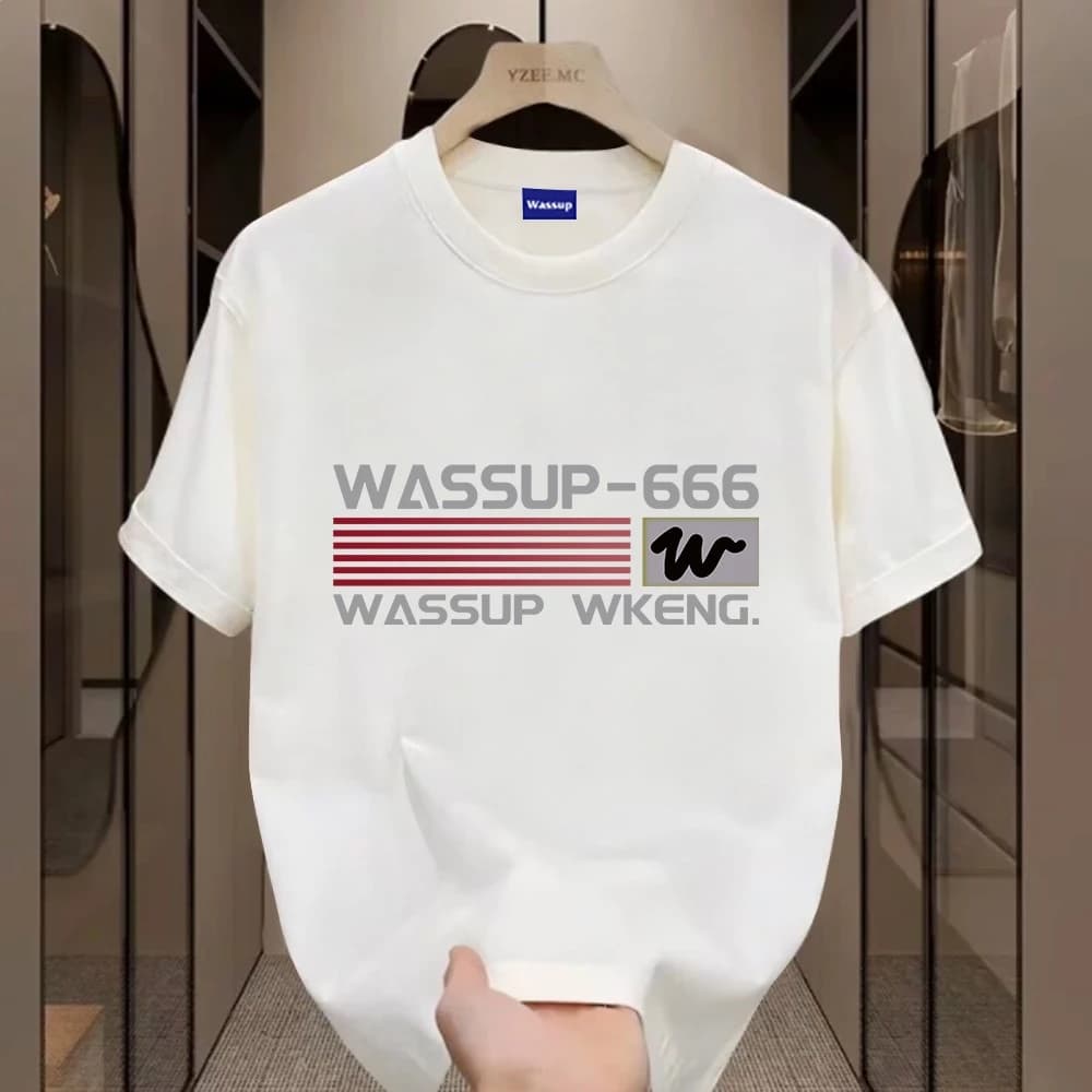 ✨Hàng có sẵn✨ WASSUP áo thun nam in họa tiết thời trang - Mẫu mới! cotton, thời trang, Unisex.
