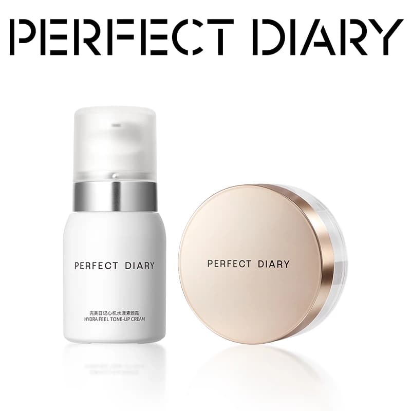 Phấn phủ PERFECT DIARY PerfectStay  kiềm dầu chống thấm nước kiểm soát dầu 4 màu tùy chọn chuyên dụng 7g & Kem dưỡng da 40g kem nền kem lười nâng tông dưỡng ẩm mỏng nhẹ