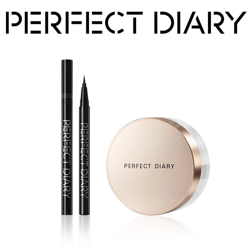 Phấn phủ kiềm dầu PERFECT DIARY chống thấm nước kiểm soát dầu lên đến 12h với 3 màu tùy chọn 7g & Bút kẻ mắt PERFECT DIARY dạng lỏng chống thấm nước lâu trôi nhanh khô dễ sử dụng không bị nhòe lem 4.5g