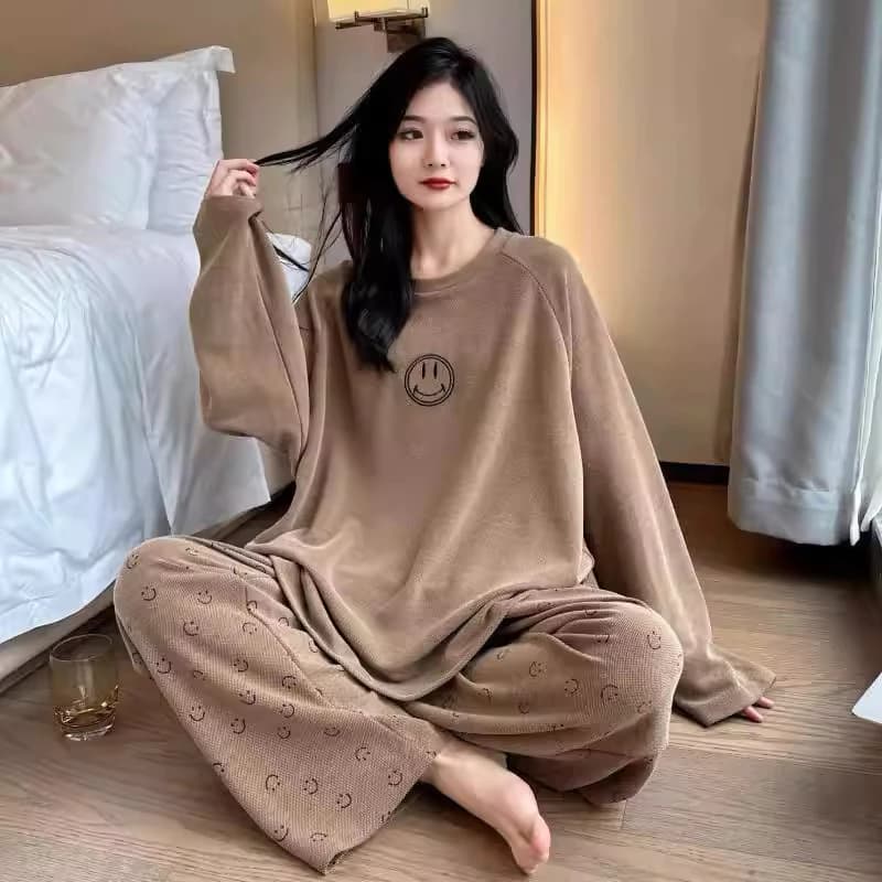 【Xả kho giá rẻ】Bộ đồ ngủ mặc nhà tay dài quần dài chất liệu mỏng xuân hè - Đồ mặc phòng máy lạnh