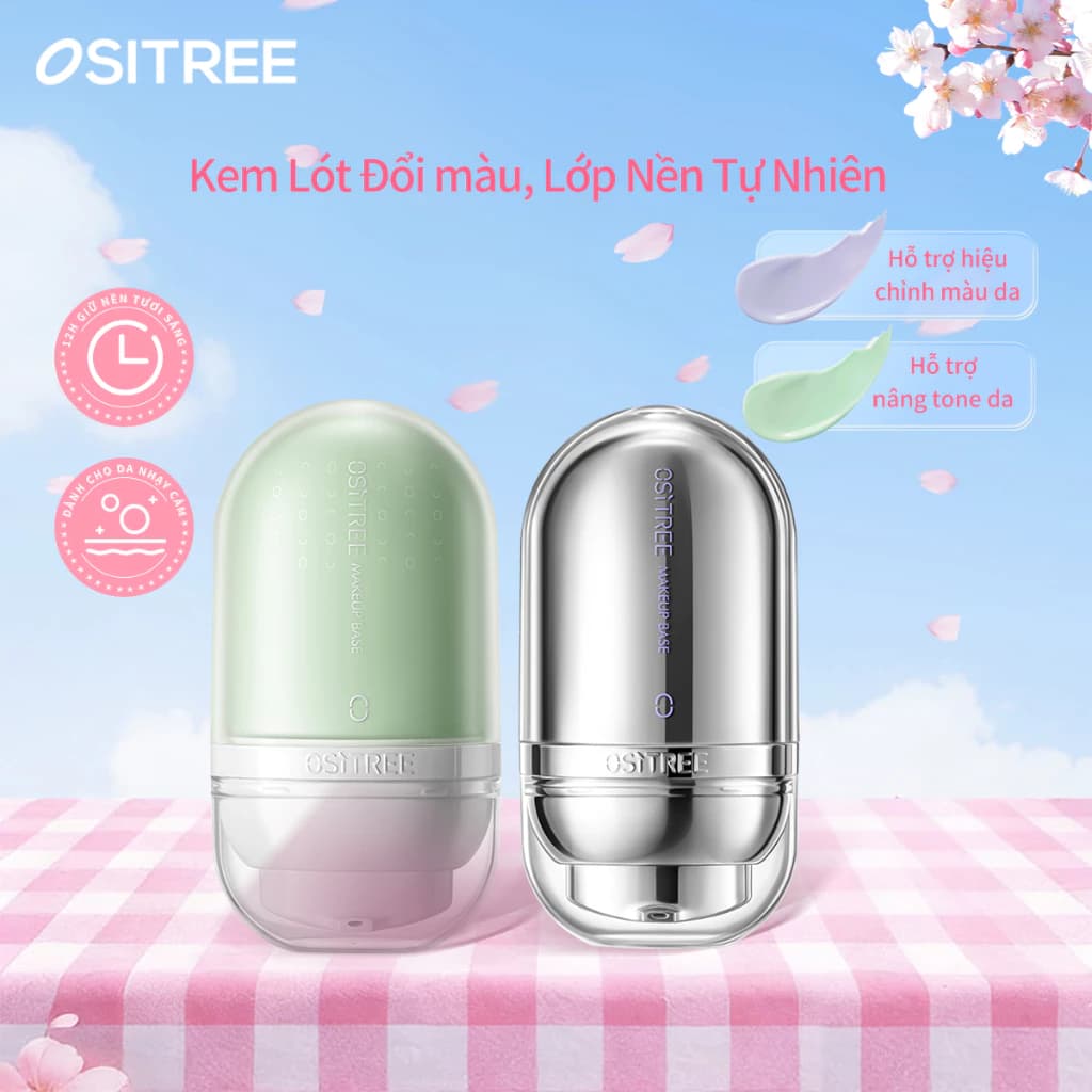 Kem nền Ositree  dạng lỏng cc Kem lót trang điểm Làm sáng + Dưỡng ẩm + Kem che khuyết điểm 32g