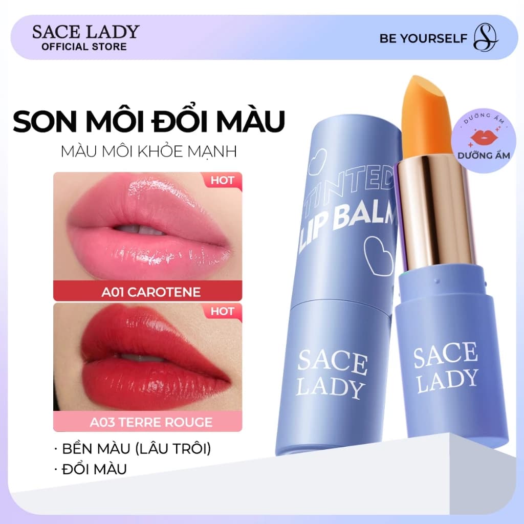 Son Môi SACE LADY  Dưỡng ẩm Thay đổi Nhiệt độ Son Môi Siêu Dính 3.5g