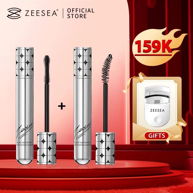 [Live Stream Link] Mascara COMBO 2 ZEESEA - Chống thấm nước, lâu trôi, 36H, Chống nhòe, Kéo dài, Làm đầy, Uốn tóc, Trang điểm, Chống mồ hôi / 1 cái + [Quà tặng miễn phí] Máy uốn mi 1 cái
